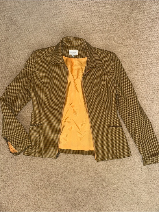 henri bendel Jackets & Blazers - henri bendel vintage jacket (yellow and navy blue)